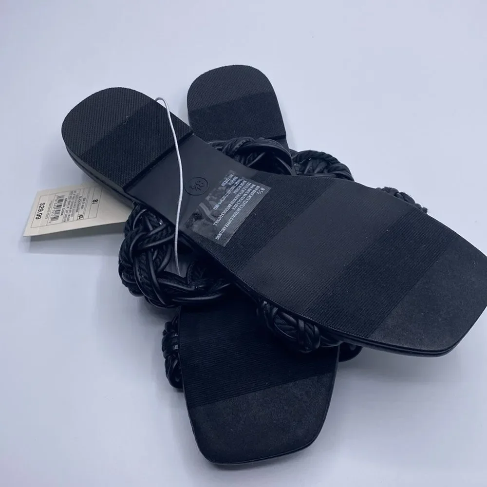 Women's Sarafina Woven Two-Band Slide Sandals with Memory Foam A New Day 8.5